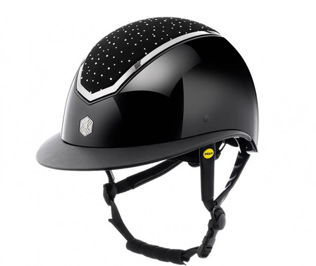 EQx Kylo Riding Helmet Wide Peak Peak (Black Gloss Crystal/Chrome) MIPS