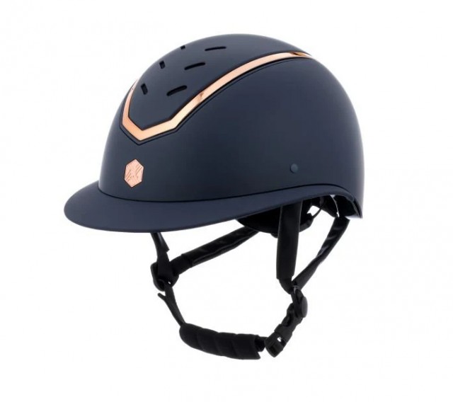 EQx Kylo Riding Helmet Wide Peak (Navy Matte/Rose Gold)
