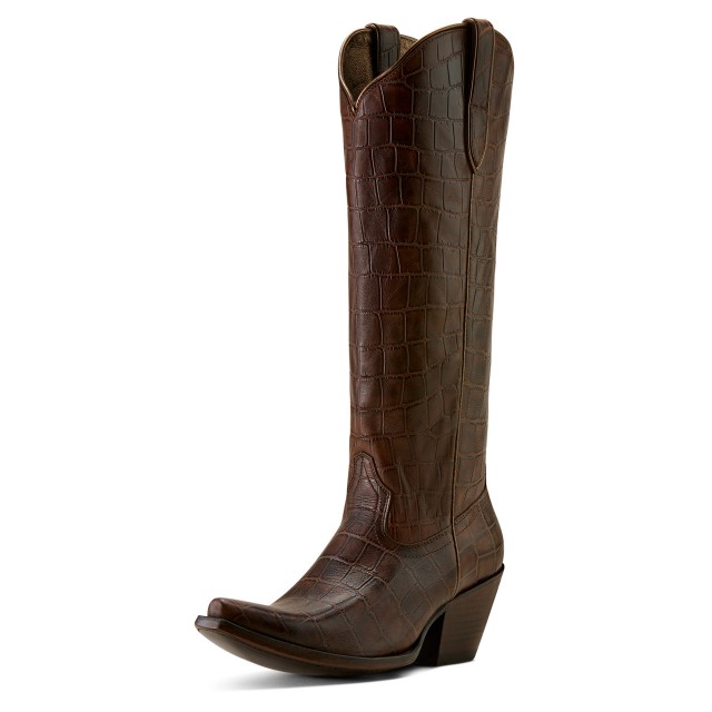Ariat Women's Casanova X Toe Western Boots (Luxe Espresso Croc Print)