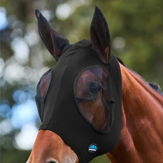 Weatherbeeta Stretch Fly Mask With Ears (Black/Black)