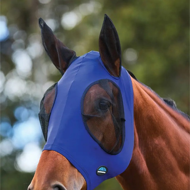 Weatherbeeta Stretch Fly Mask With Ears (Cobalt/Black)