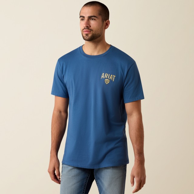 Ariat Mens Lone Longhorn Short Sleeve T Shirt (Grisalle)