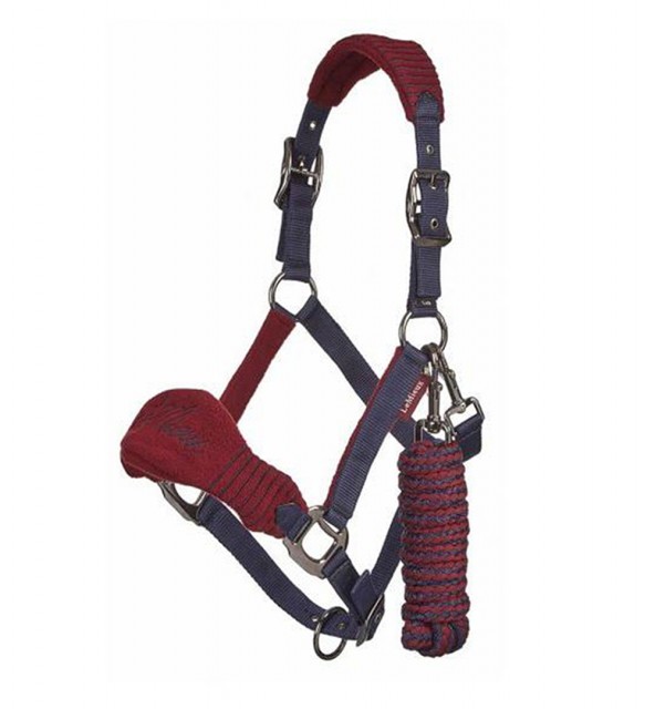 LeMieux Vogue Fleece Headcollar & Leadrope (Burgundy/Navy)